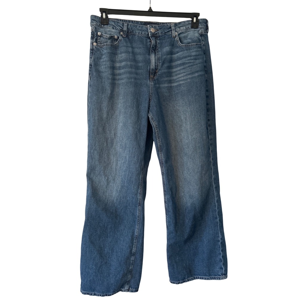 Aeropostale High Rise‎ Wide Leg Jeans Blue Medium Wash Denim Women's 16